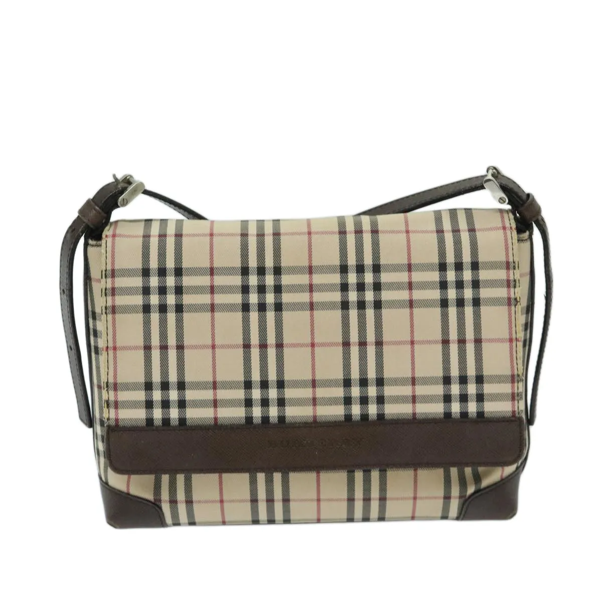 BURBERRY Nova Check Shoulder Bag Canvas Beige Brown 68814