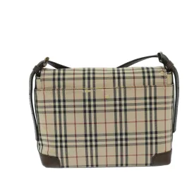 BURBERRY Nova Check Shoulder Bag Canvas Beige Brown 68814
