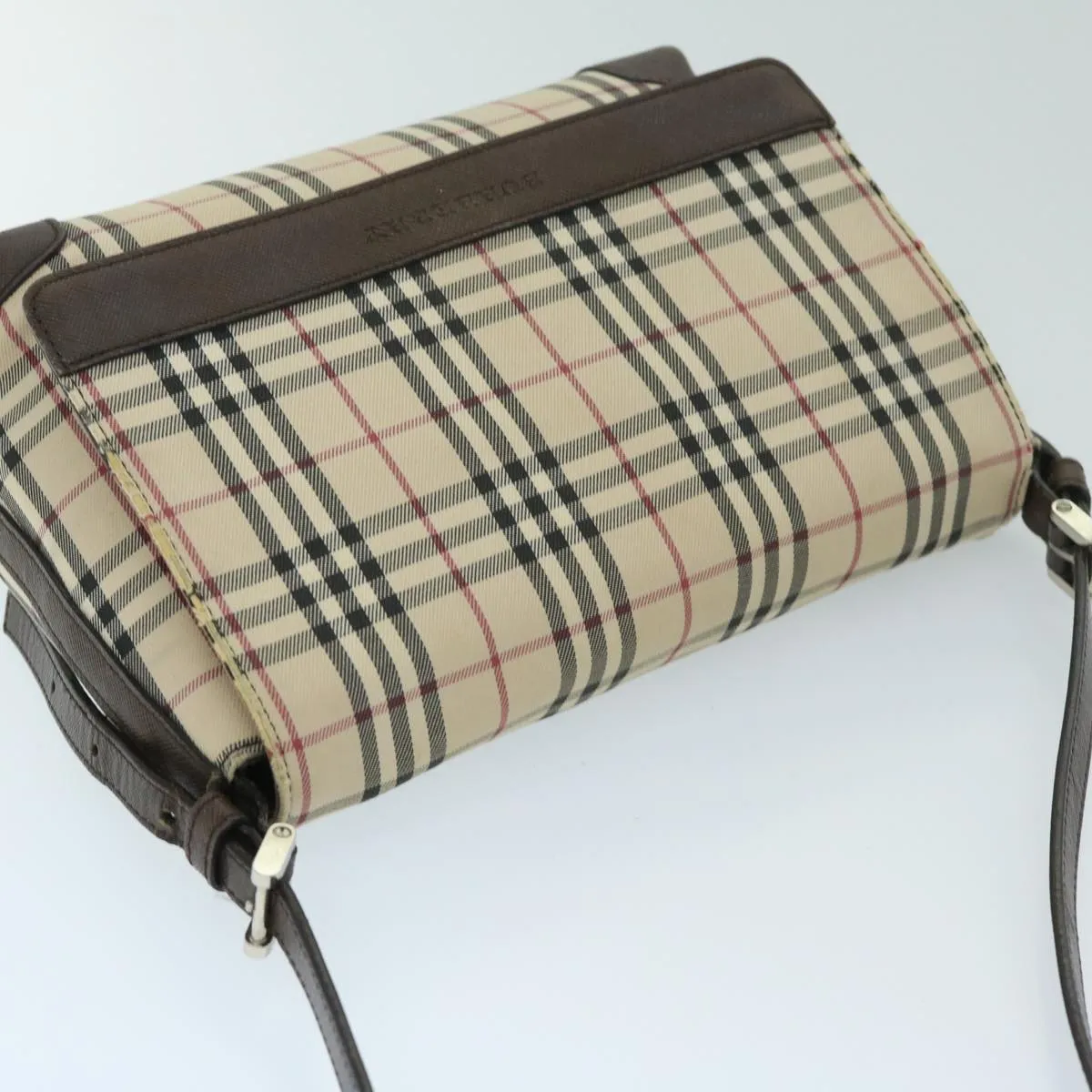 BURBERRY Nova Check Shoulder Bag Canvas Beige Brown 68814