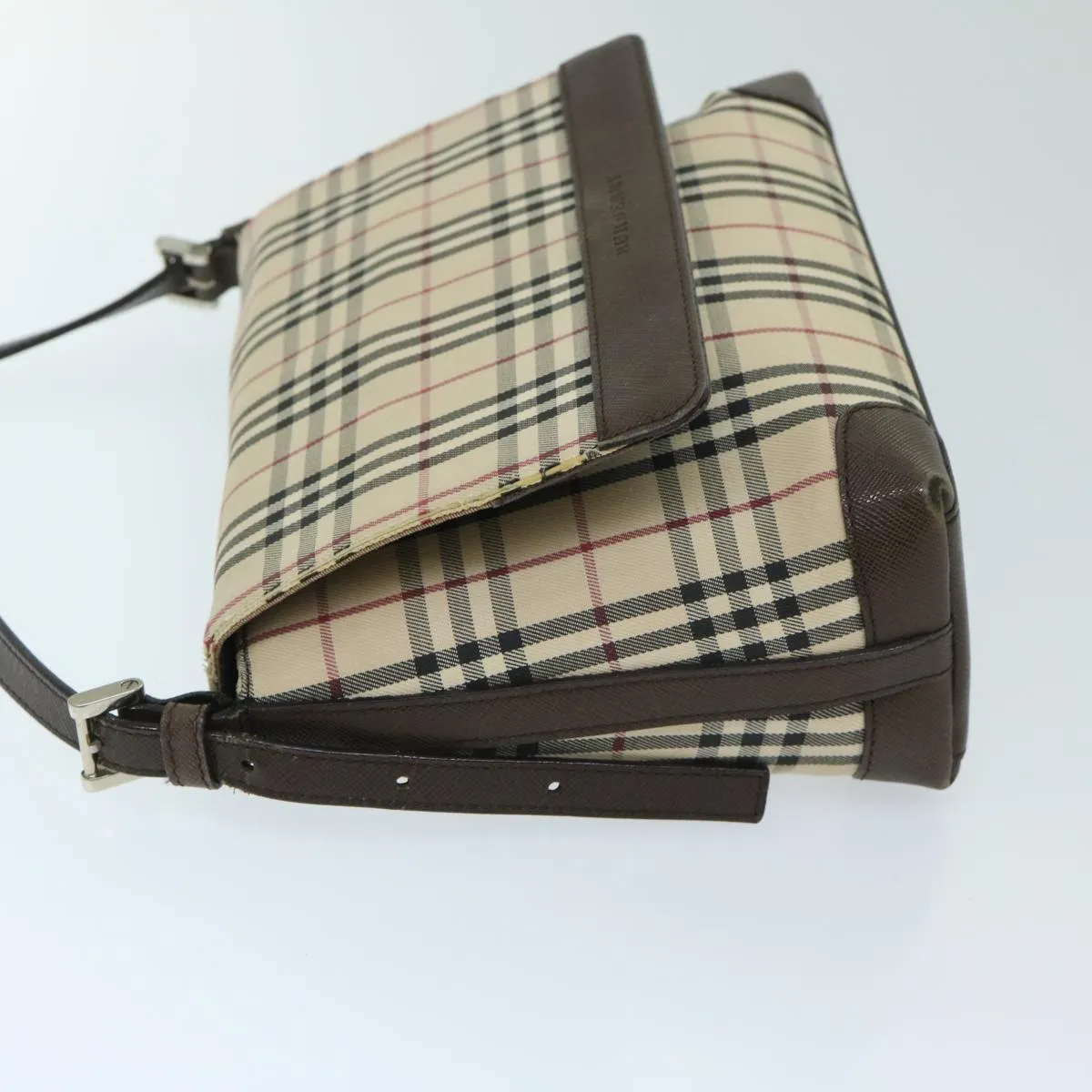 BURBERRY Nova Check Shoulder Bag Canvas Beige Brown 68814