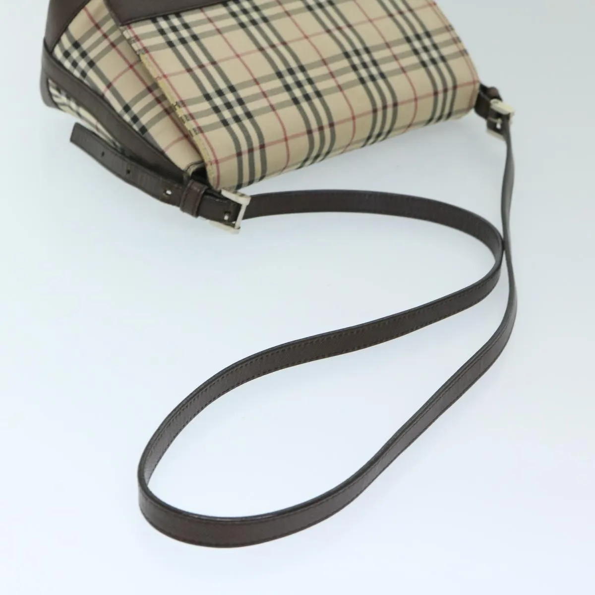 BURBERRY Nova Check Shoulder Bag Canvas Beige Brown 68814