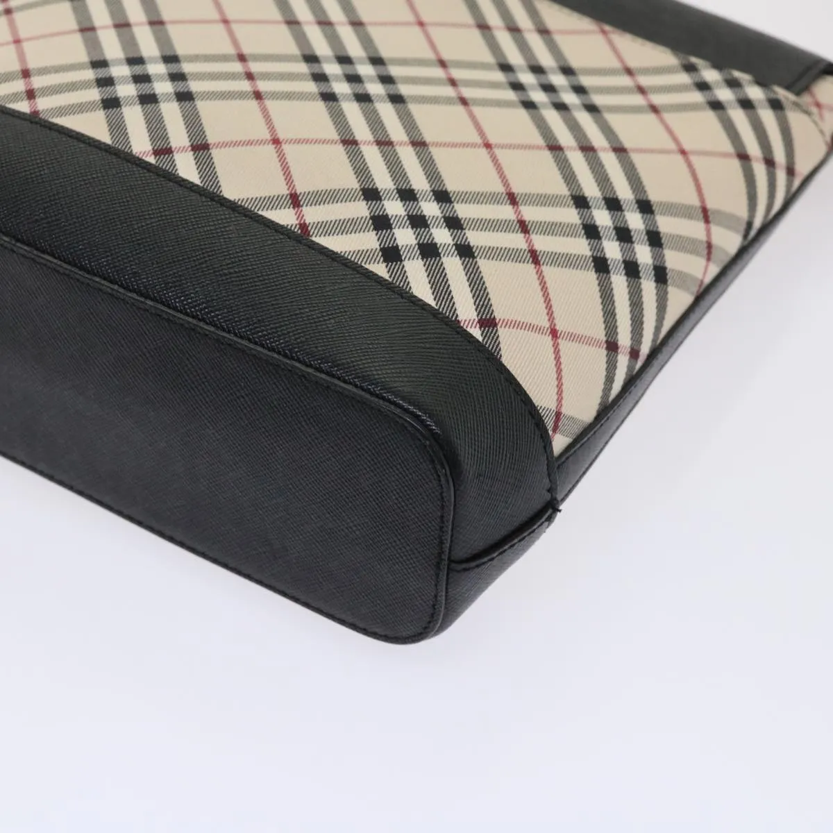 BURBERRY Nova Check Shoulder Bag Nylon Leather Beige 46957