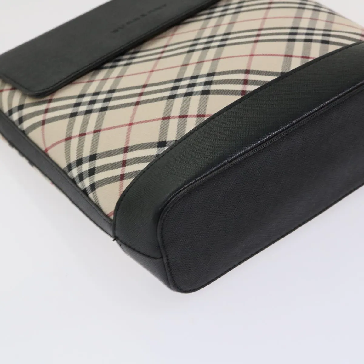 BURBERRY Nova Check Shoulder Bag Nylon Leather Beige 46957