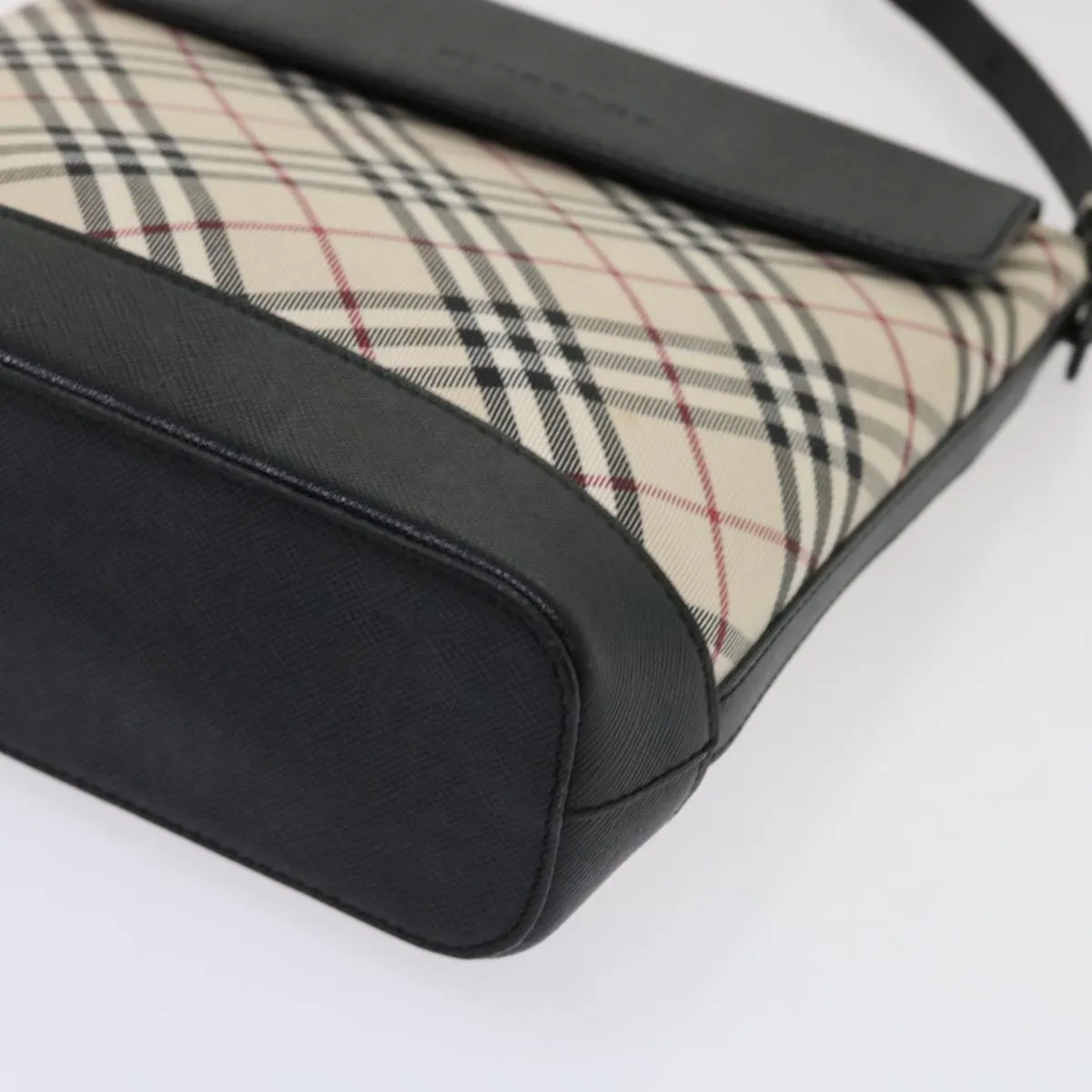 BURBERRY Nova Check Shoulder Bag Nylon Leather Beige 46957