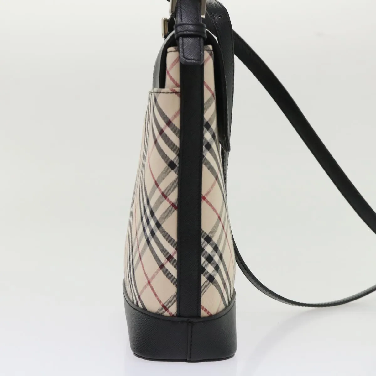 BURBERRY Nova Check Shoulder Bag Nylon Leather Beige 46957