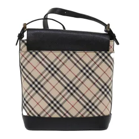 BURBERRY Nova Check Shoulder Bag Nylon Leather Beige 46957