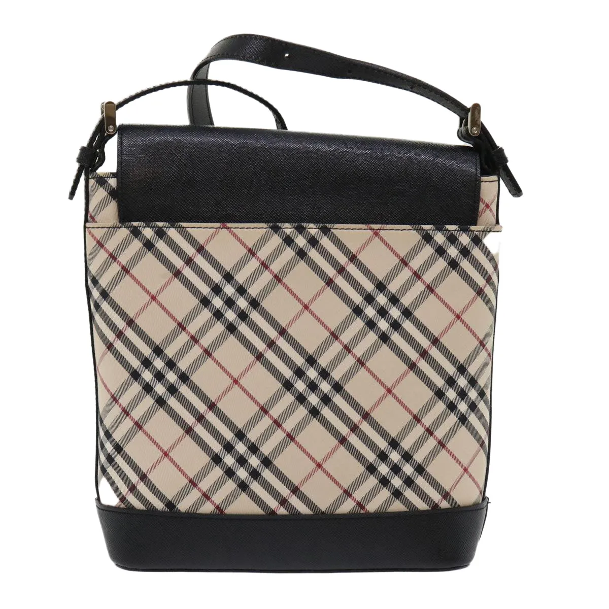 BURBERRY Nova Check Shoulder Bag Nylon Leather Beige 46957