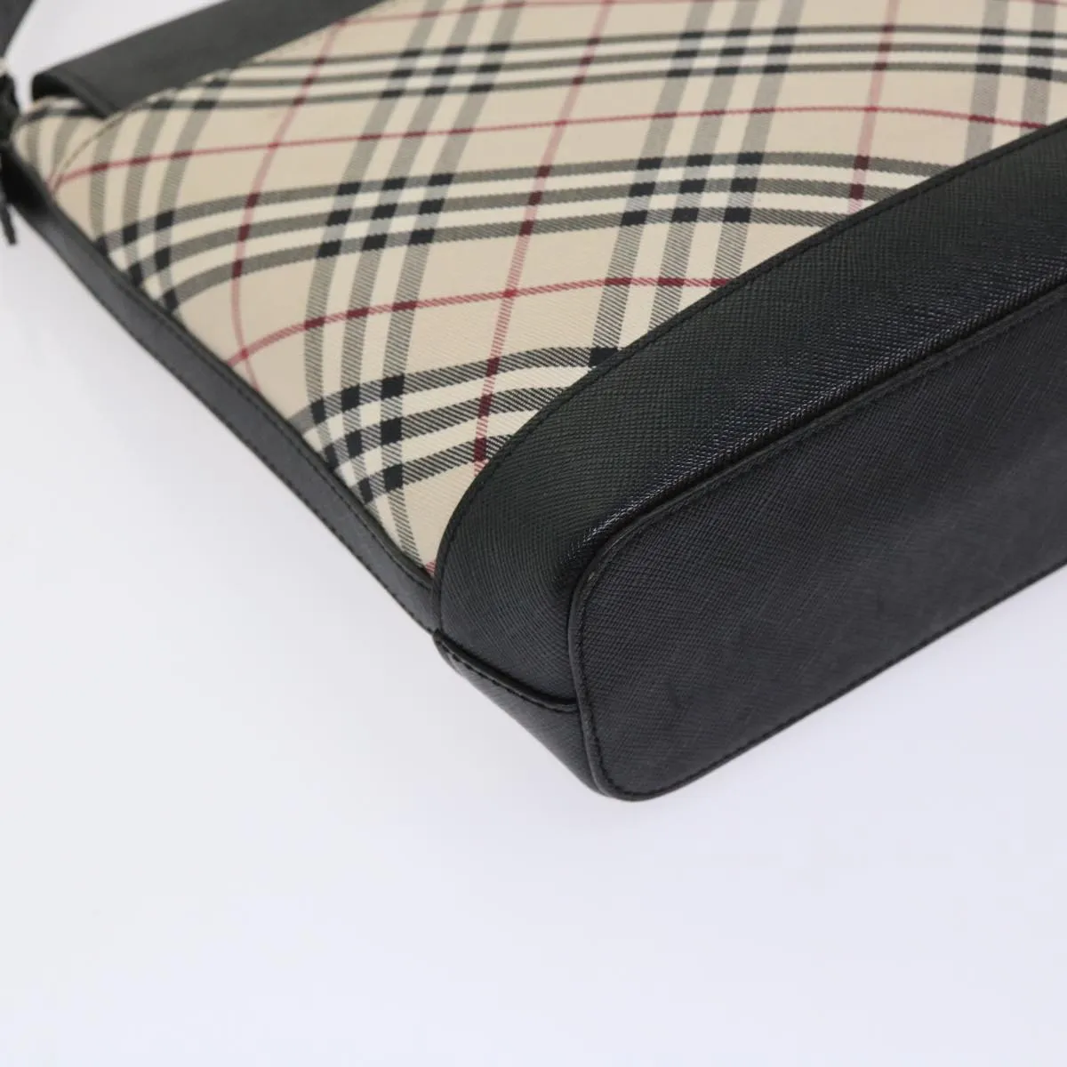 BURBERRY Nova Check Shoulder Bag Nylon Leather Beige 46957