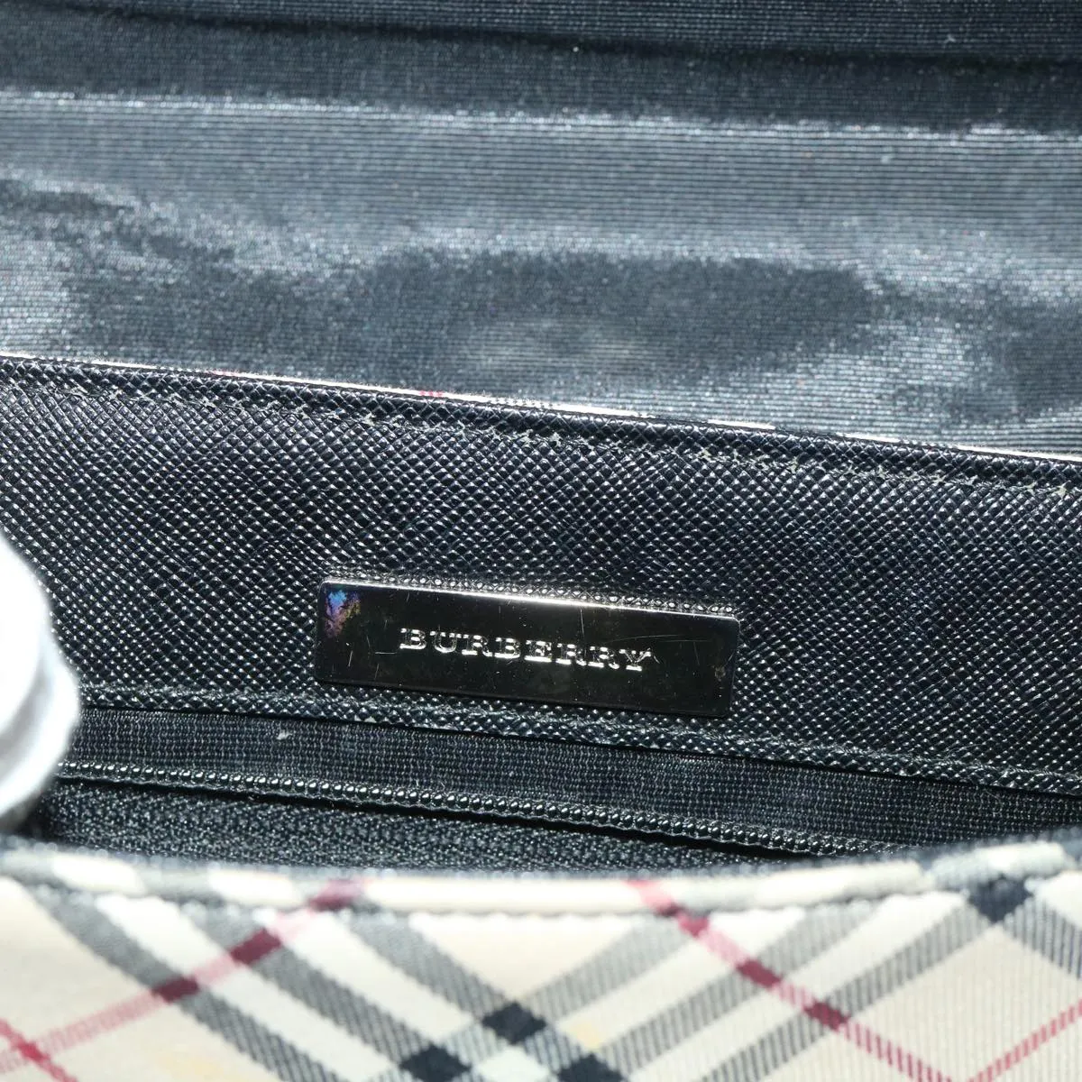 BURBERRY Nova Check Shoulder Bag Nylon Leather Beige 46957