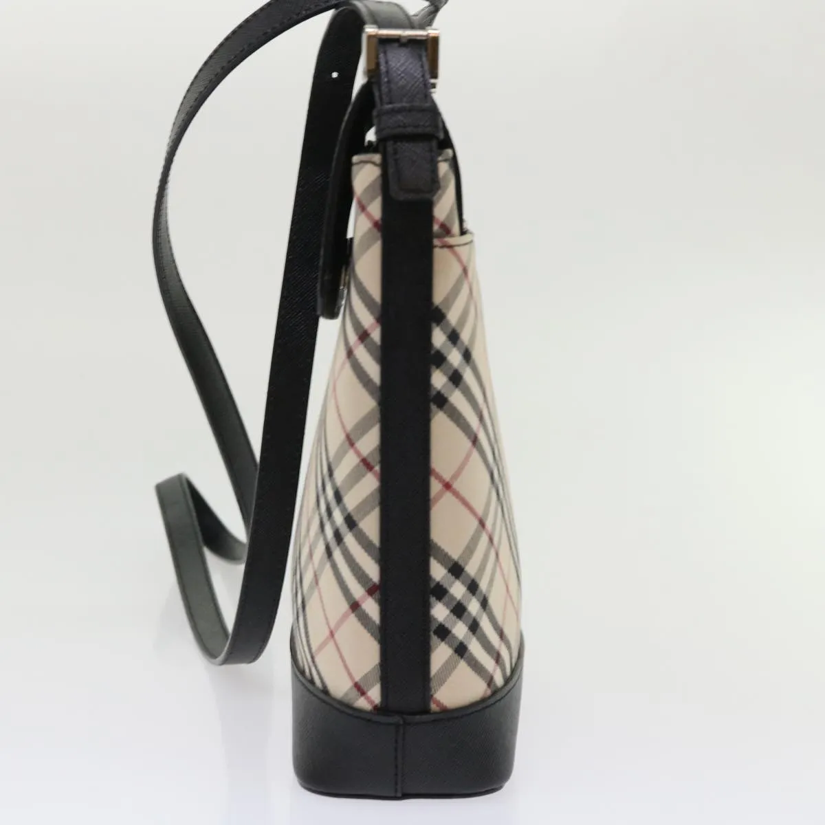 BURBERRY Nova Check Shoulder Bag Nylon Leather Beige 46957