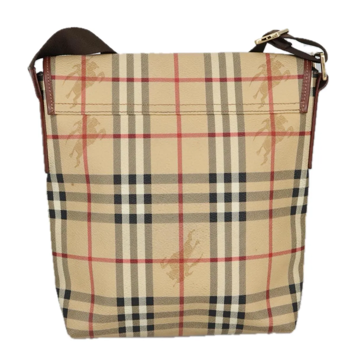 BURBERRY Nova Check Shoulder Bag PVC Beige Gold 99330