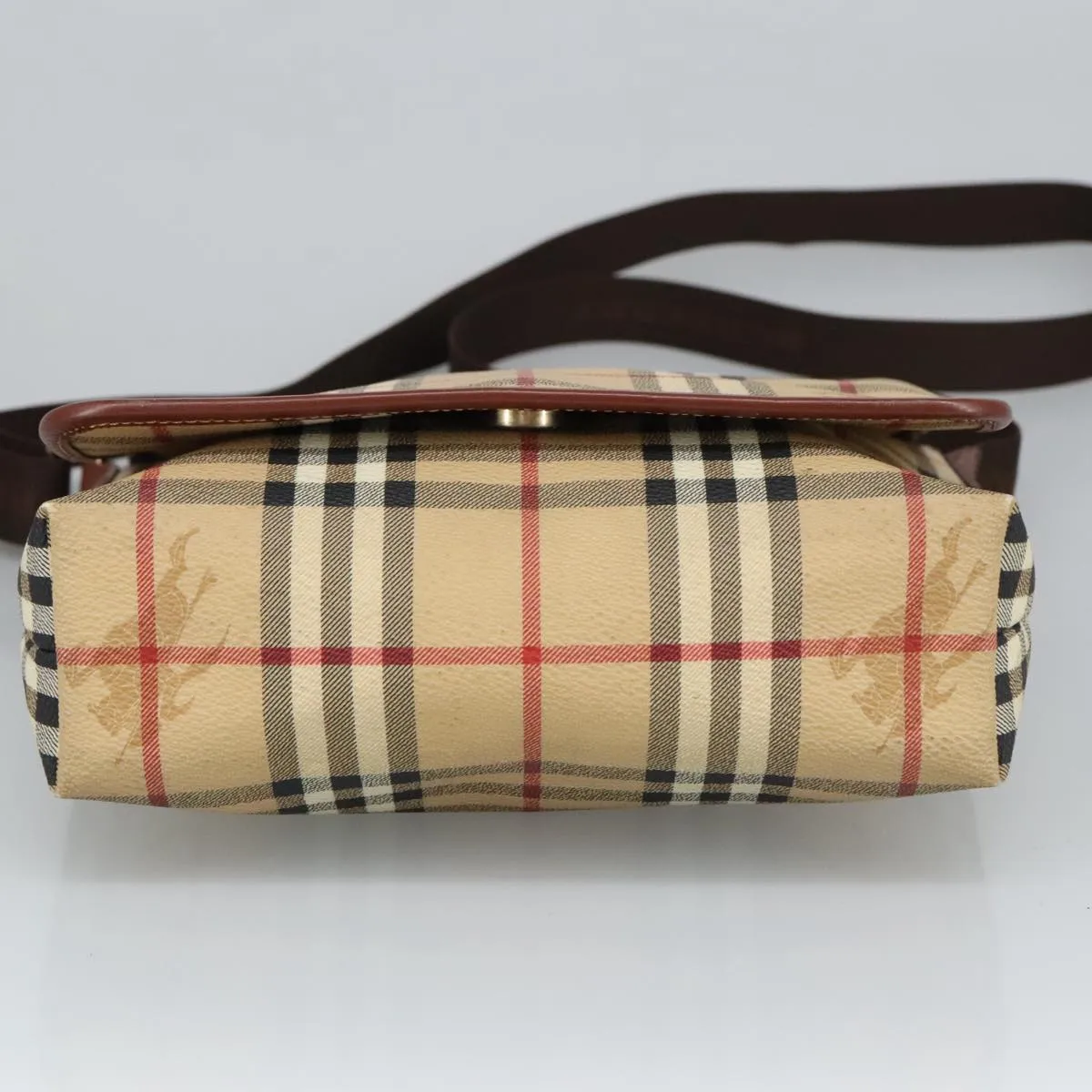BURBERRY Nova Check Shoulder Bag PVC Beige Gold 99330