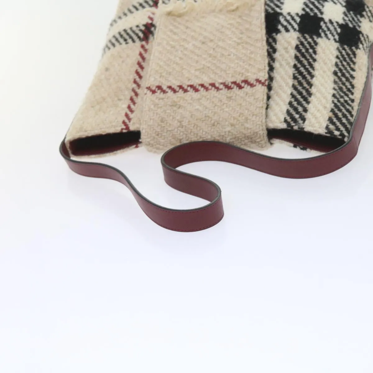 BURBERRY Nova Check Shoulder Bag Wool Beige 59951