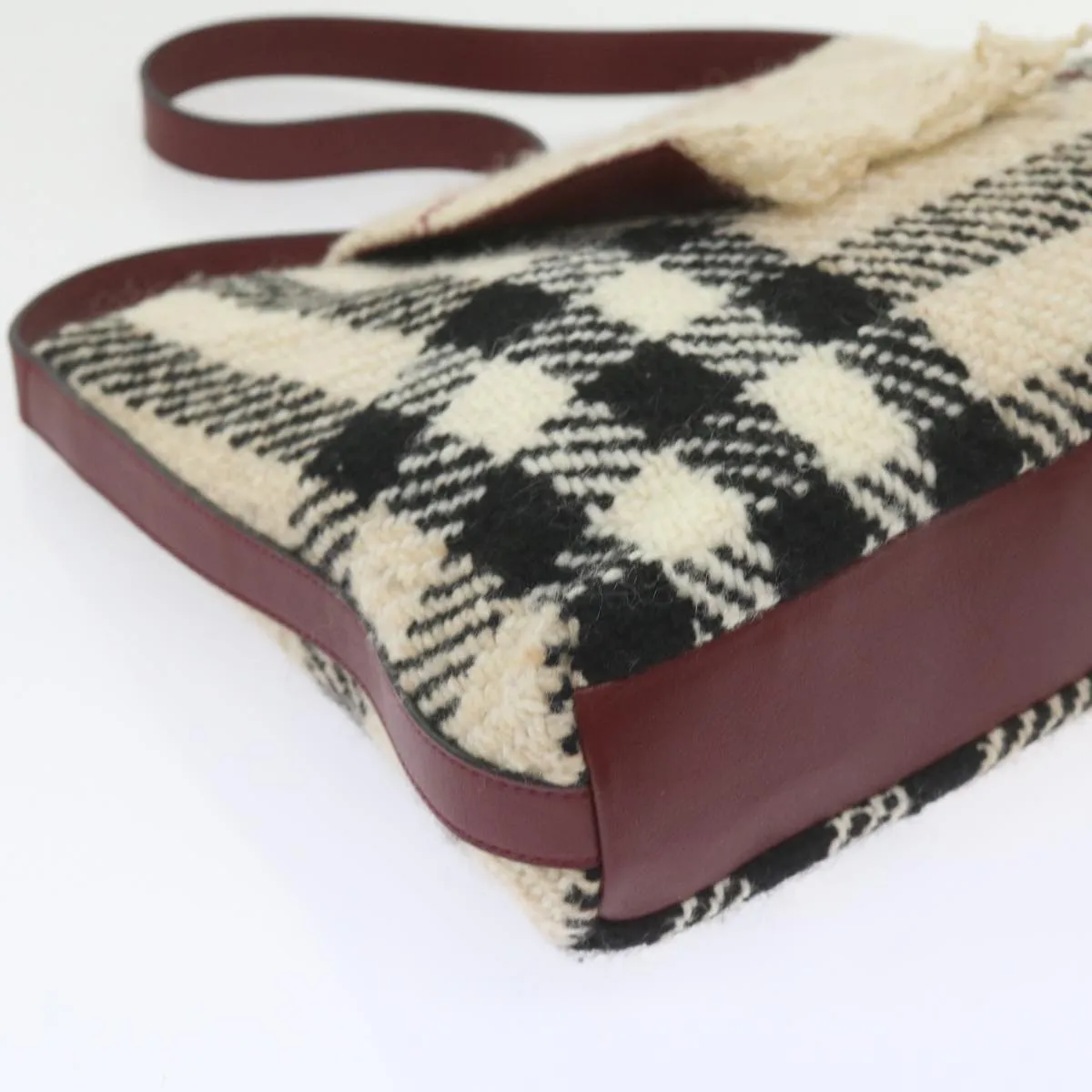 BURBERRY Nova Check Shoulder Bag Wool Beige 59951