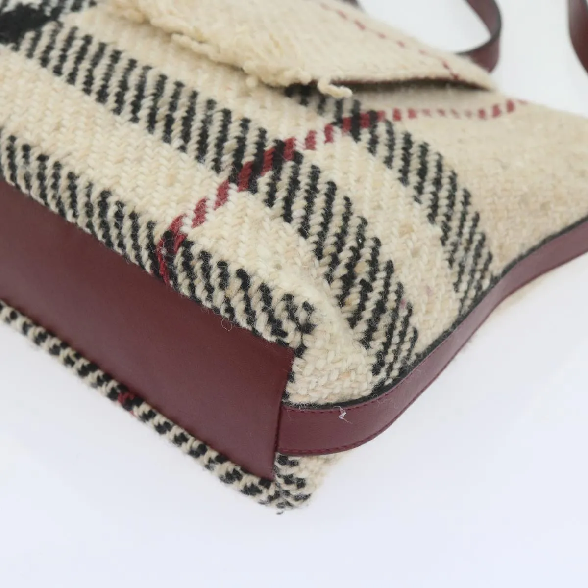 BURBERRY Nova Check Shoulder Bag Wool Beige 59951
