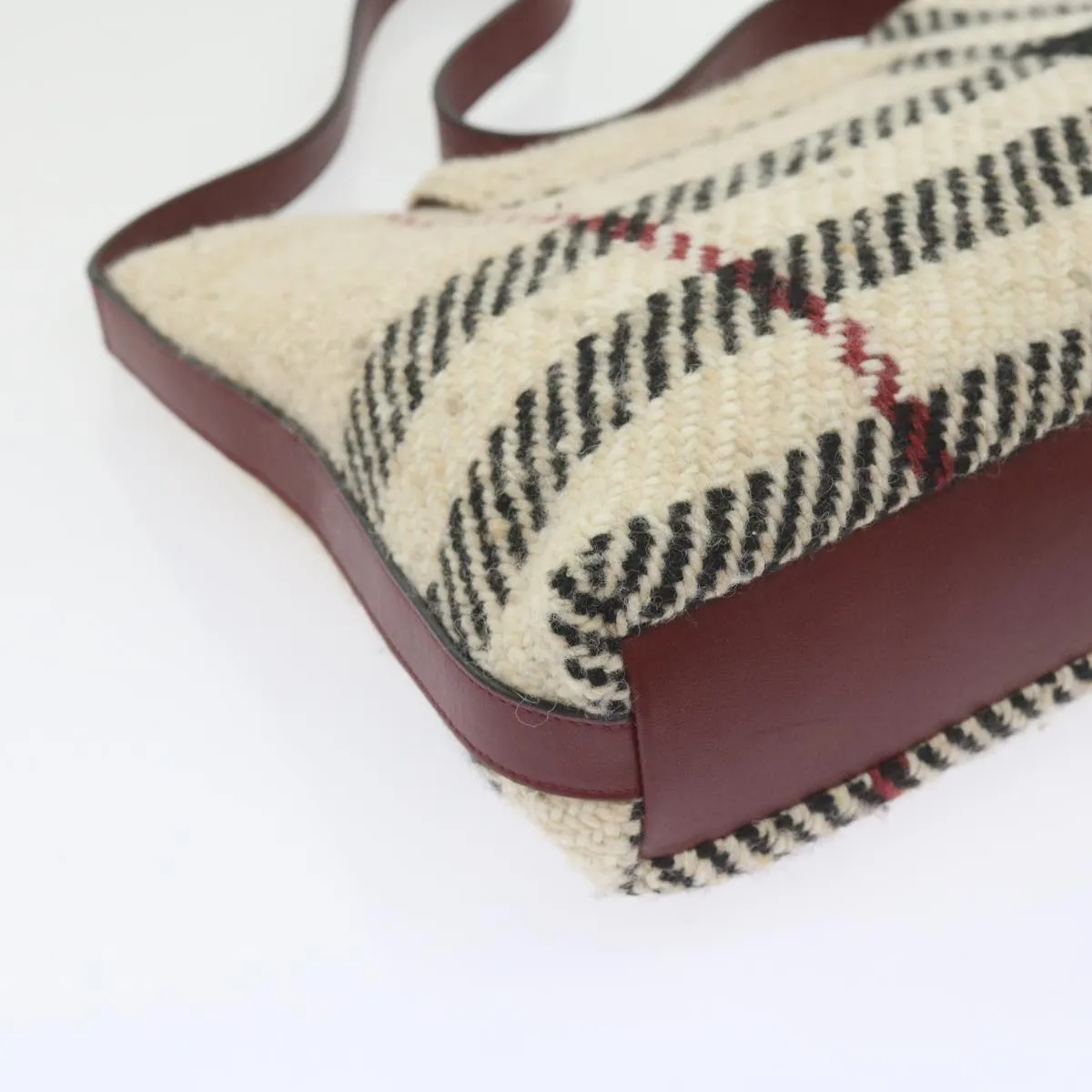 BURBERRY Nova Check Shoulder Bag Wool Beige 59951