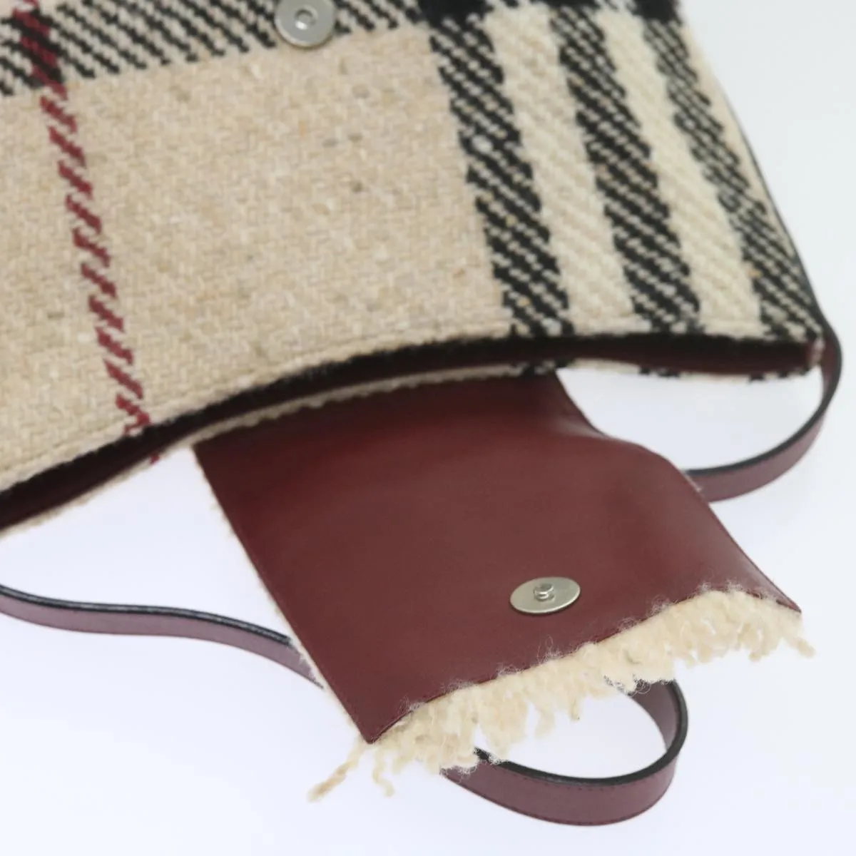 BURBERRY Nova Check Shoulder Bag Wool Beige 59951