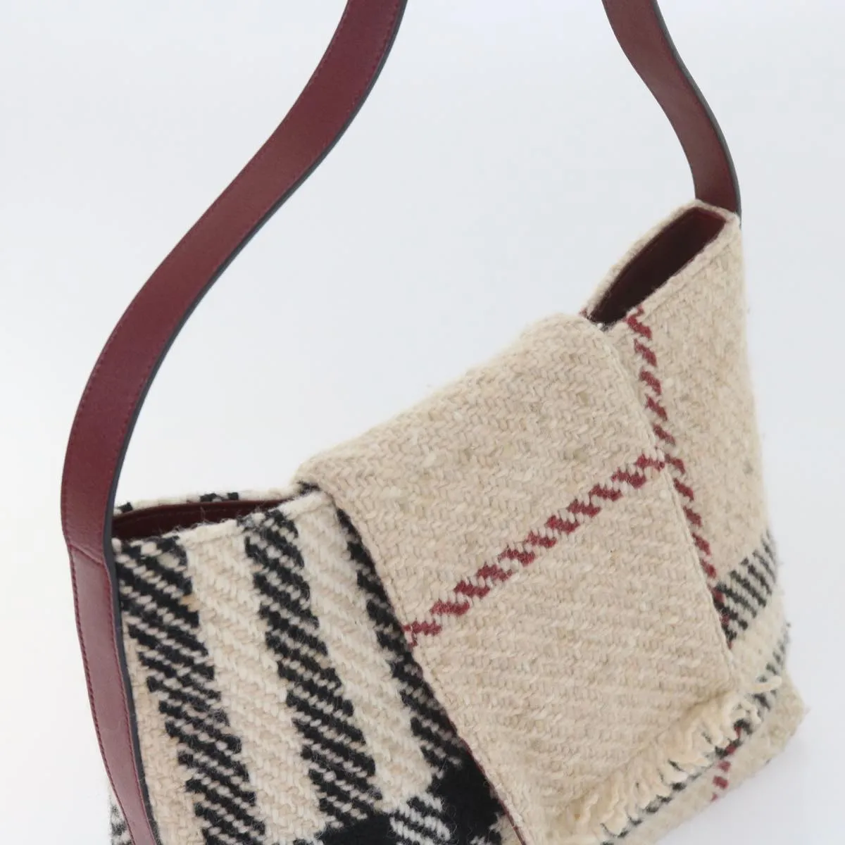 BURBERRY Nova Check Shoulder Bag Wool Beige 59951