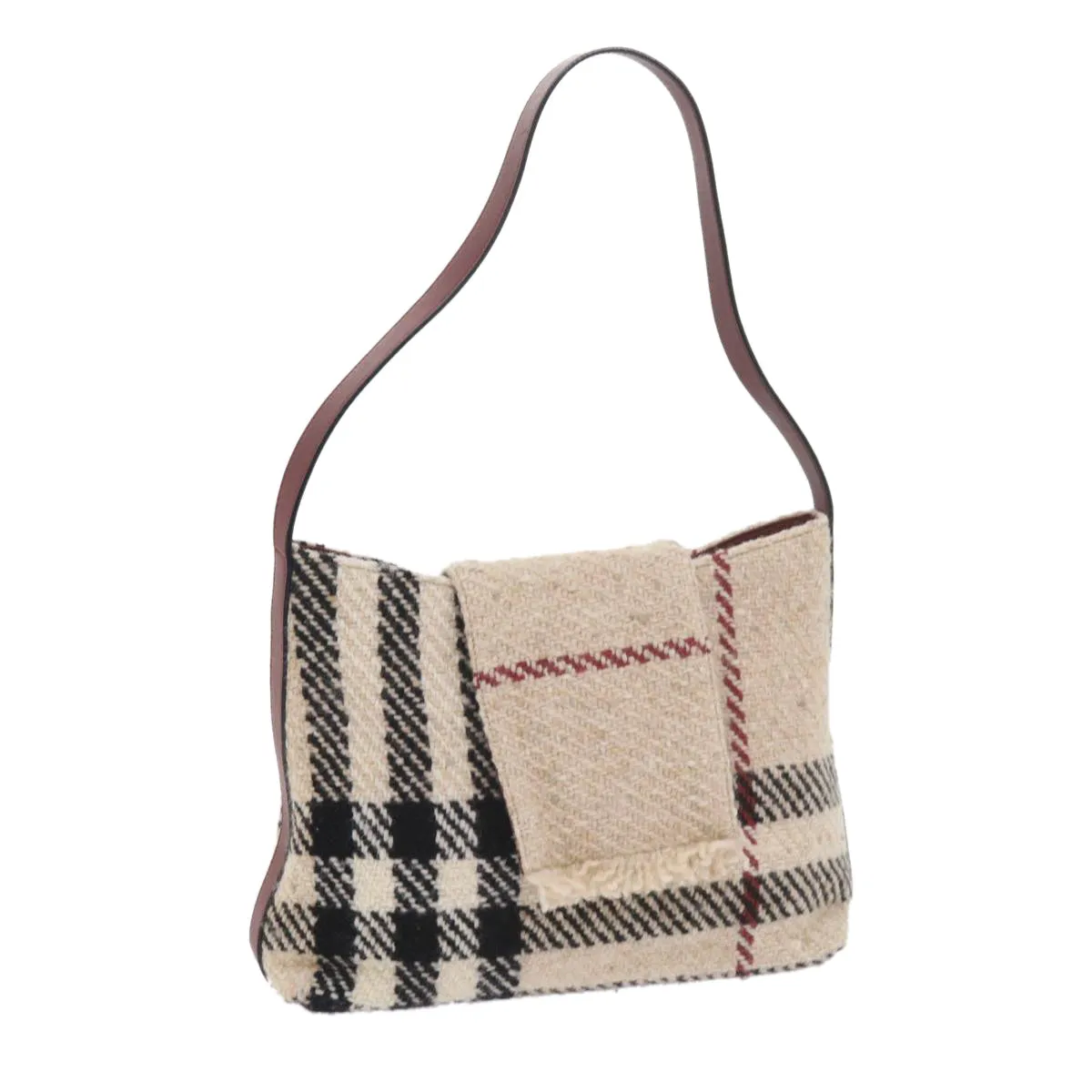 BURBERRY Nova Check Shoulder Bag Wool Beige 59951