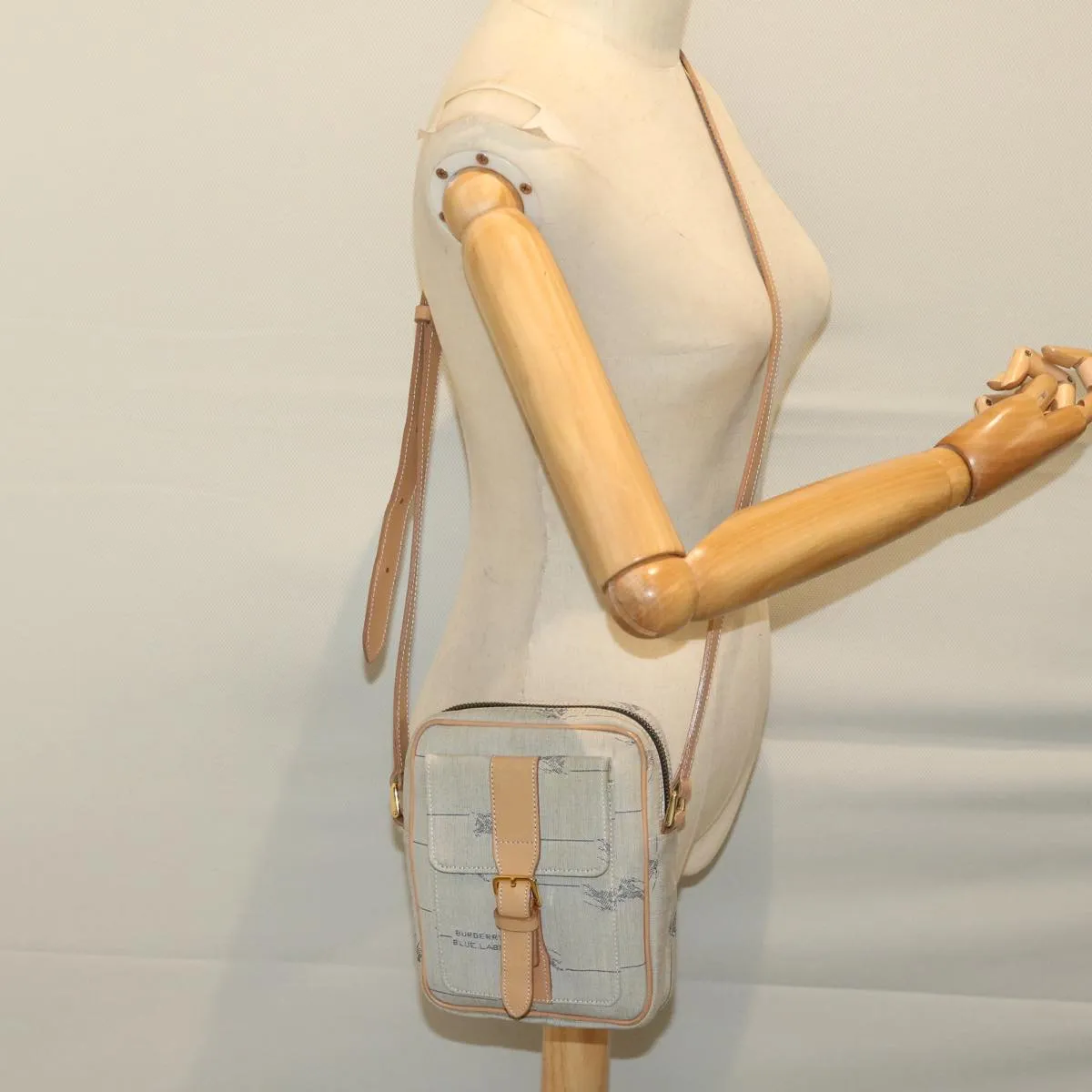BURBERRY Shoulder Bag Canvas Blue 66848