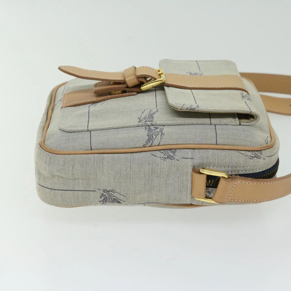 BURBERRY Shoulder Bag Canvas Blue 66848