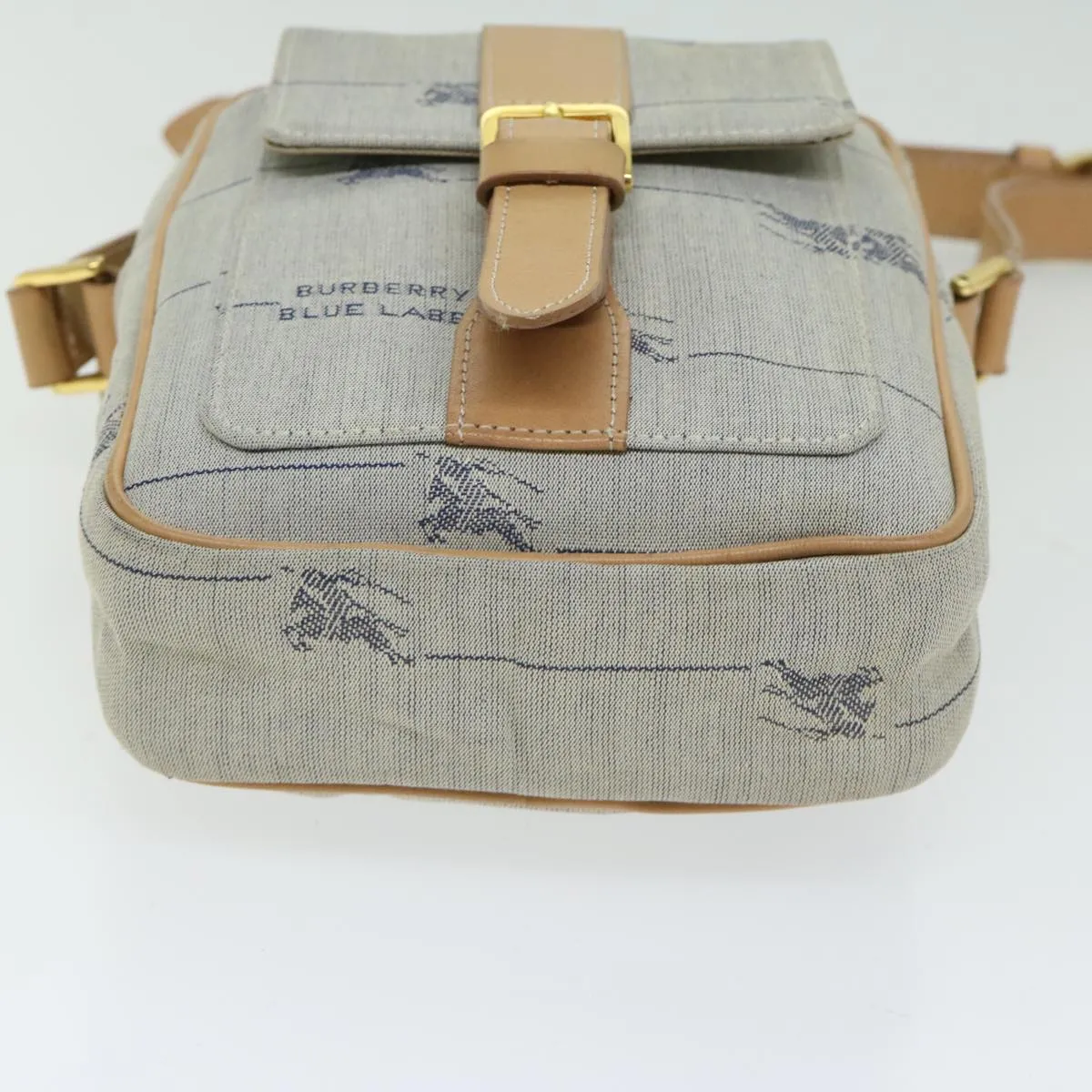 BURBERRY Shoulder Bag Canvas Blue 66848