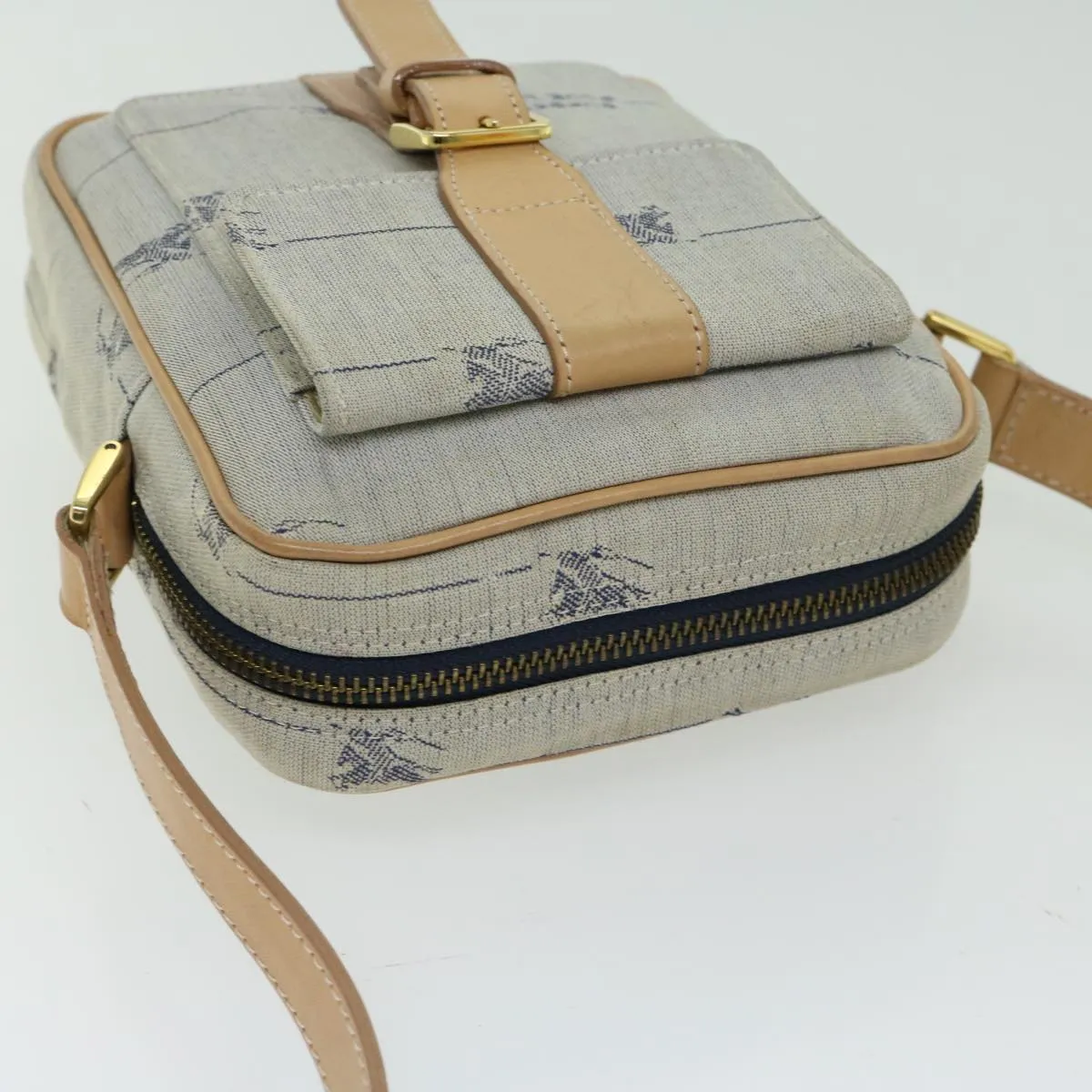 BURBERRY Shoulder Bag Canvas Blue 66848