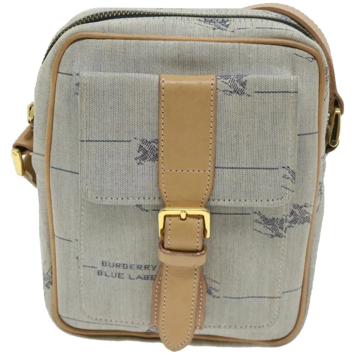 BURBERRY Shoulder Bag Canvas Blue 66848