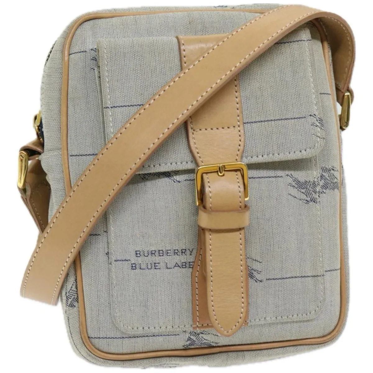 BURBERRY Shoulder Bag Canvas Blue 66848