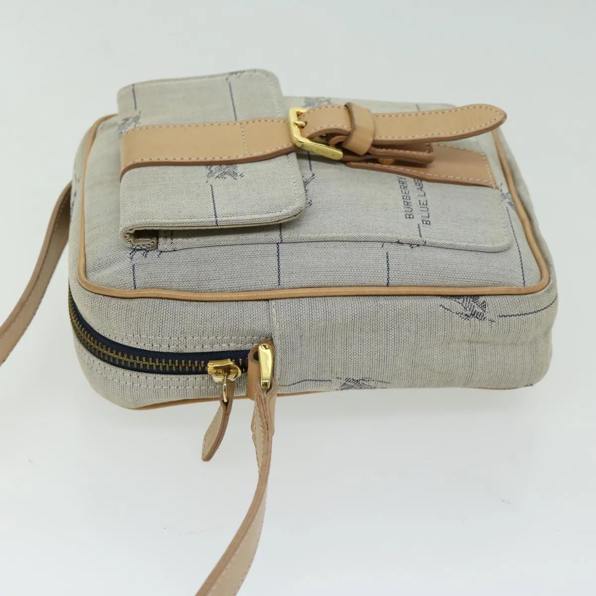 BURBERRY Shoulder Bag Canvas Blue 66848