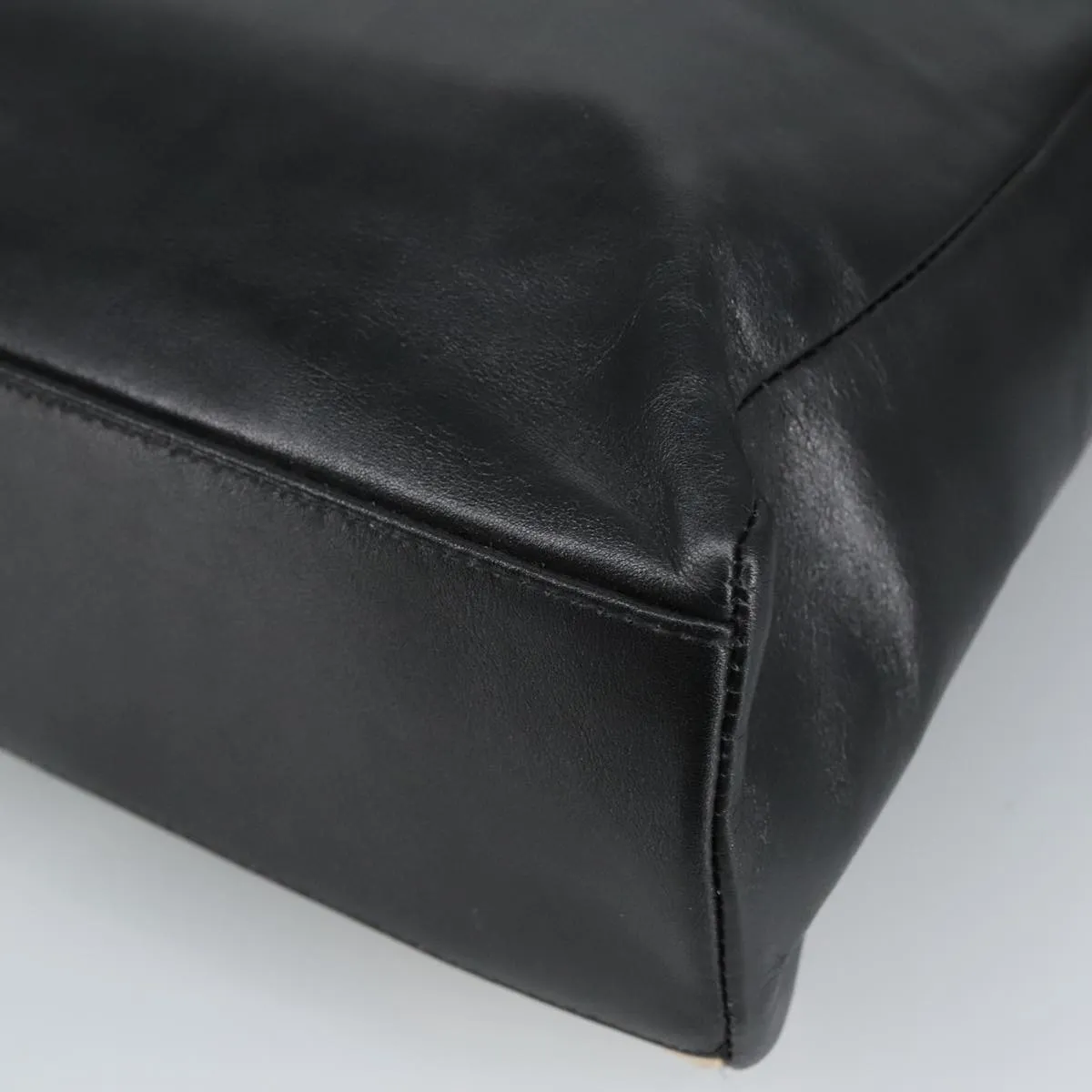 BURBERRY Shoulder Bag Leather Black Gold 97033