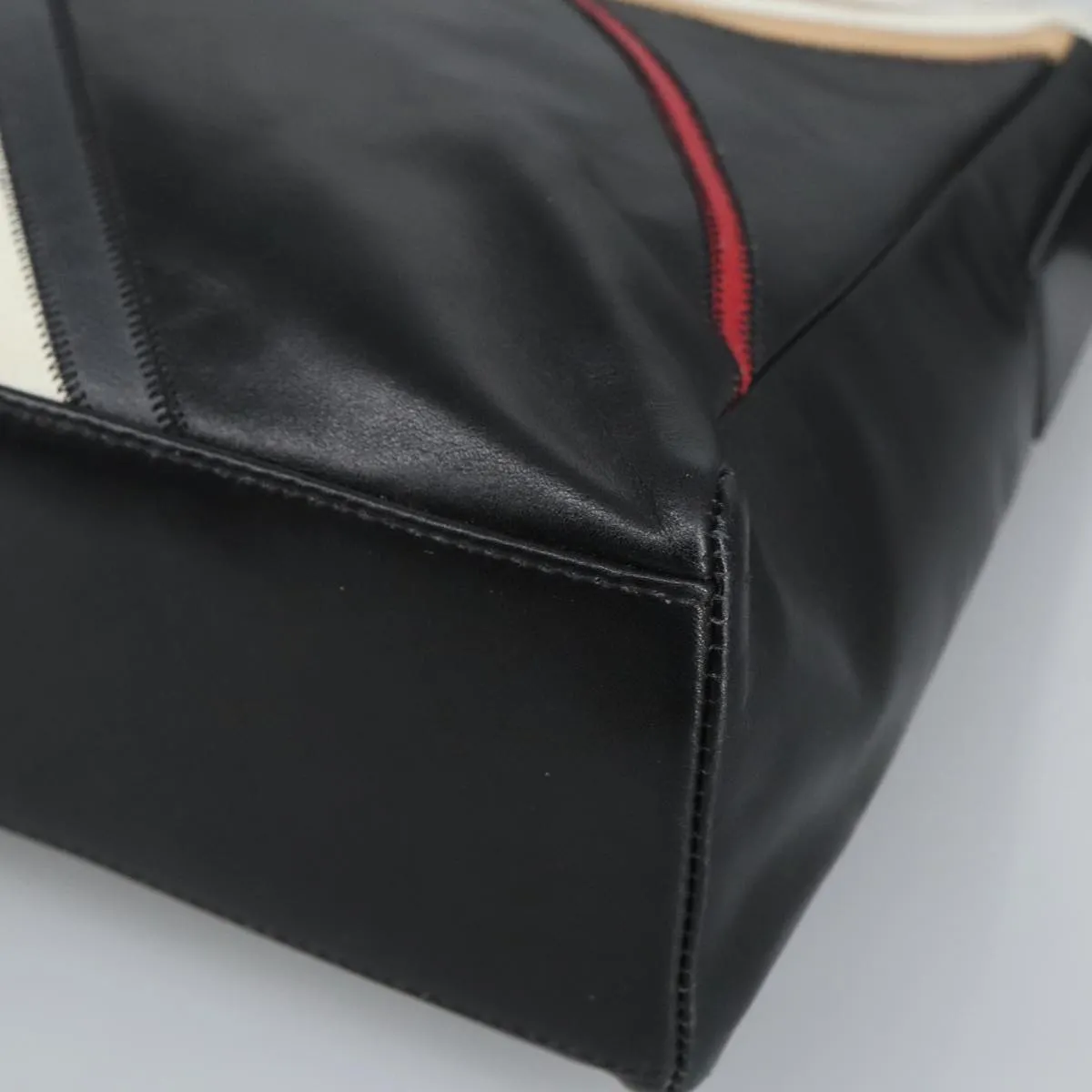 BURBERRY Shoulder Bag Leather Black Gold 97033