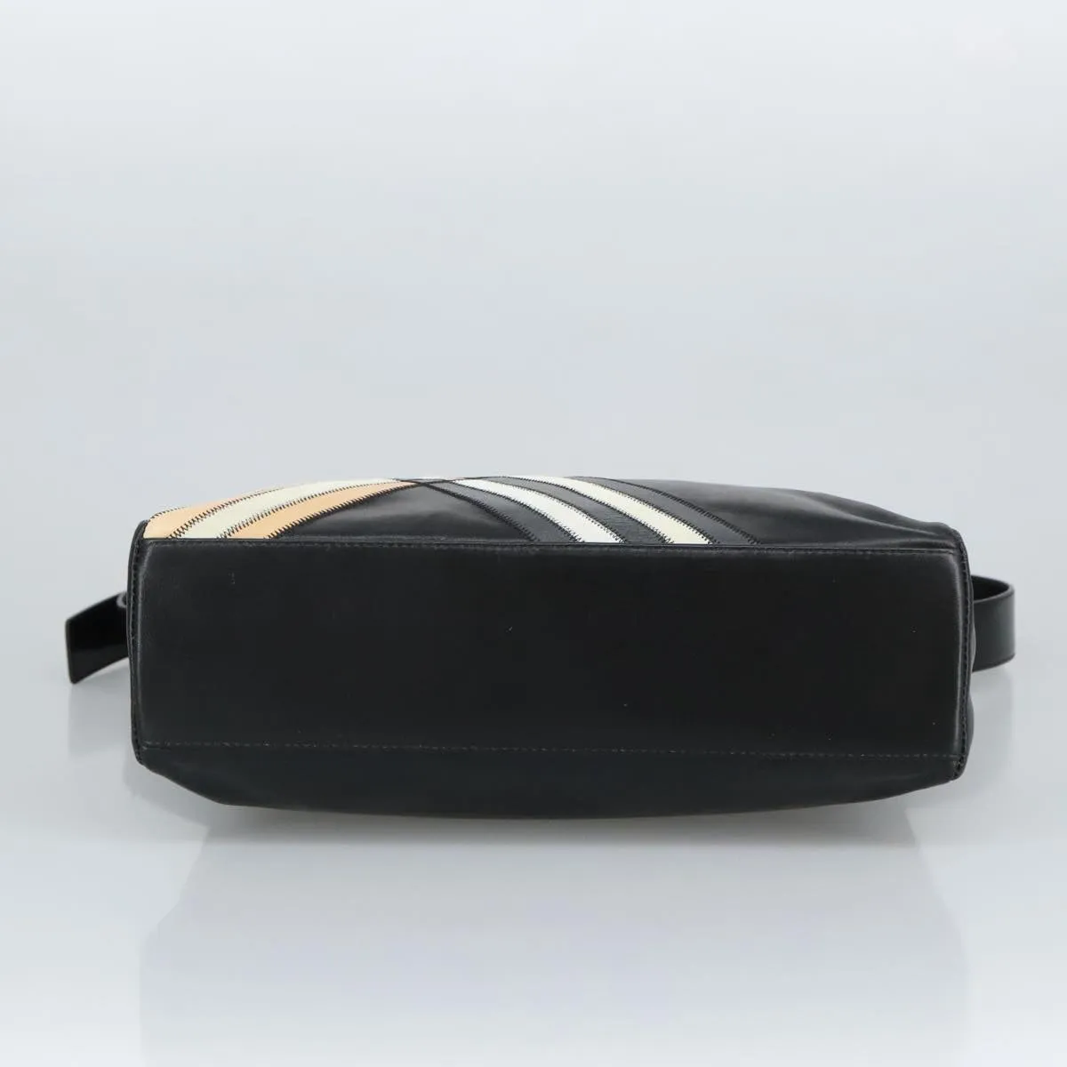 BURBERRY Shoulder Bag Leather Black Gold 97033