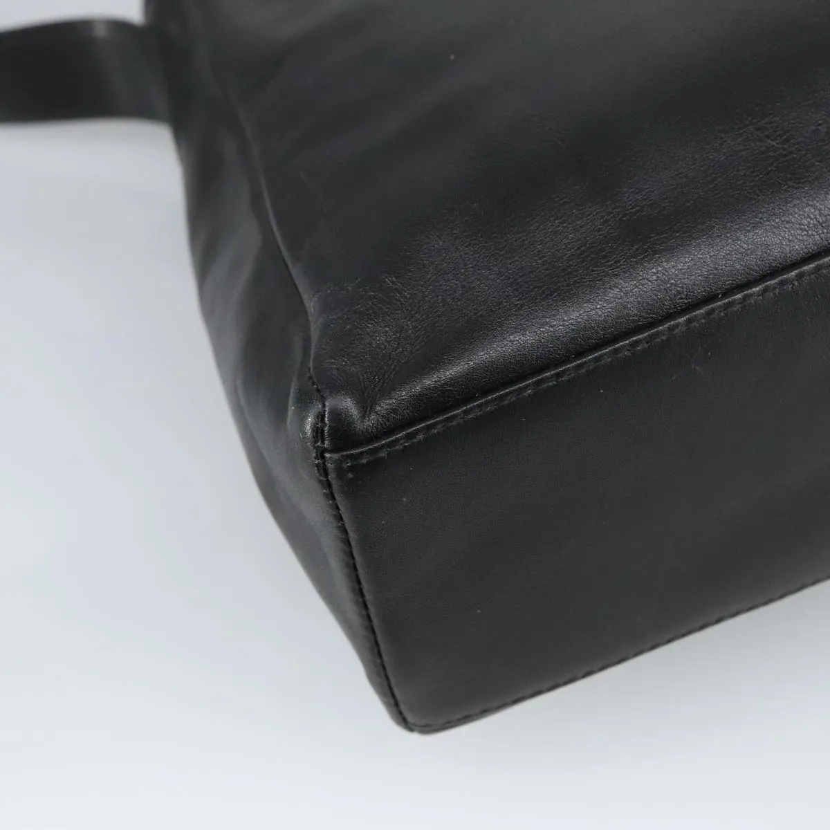 BURBERRY Shoulder Bag Leather Black Gold 97033