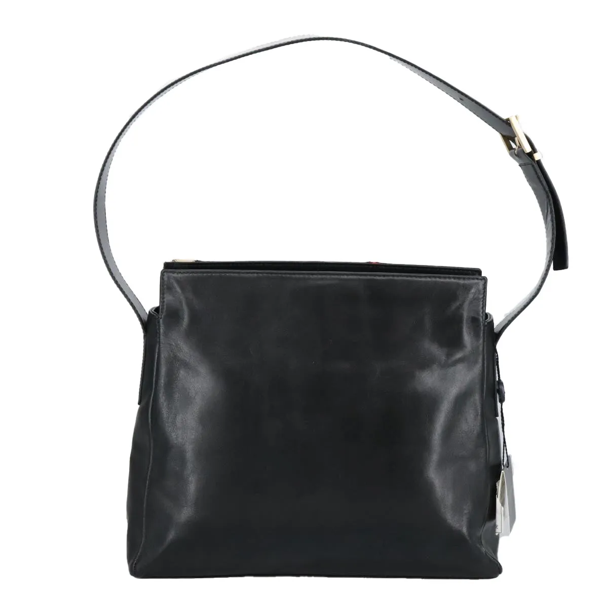 BURBERRY Shoulder Bag Leather Black Gold 97033