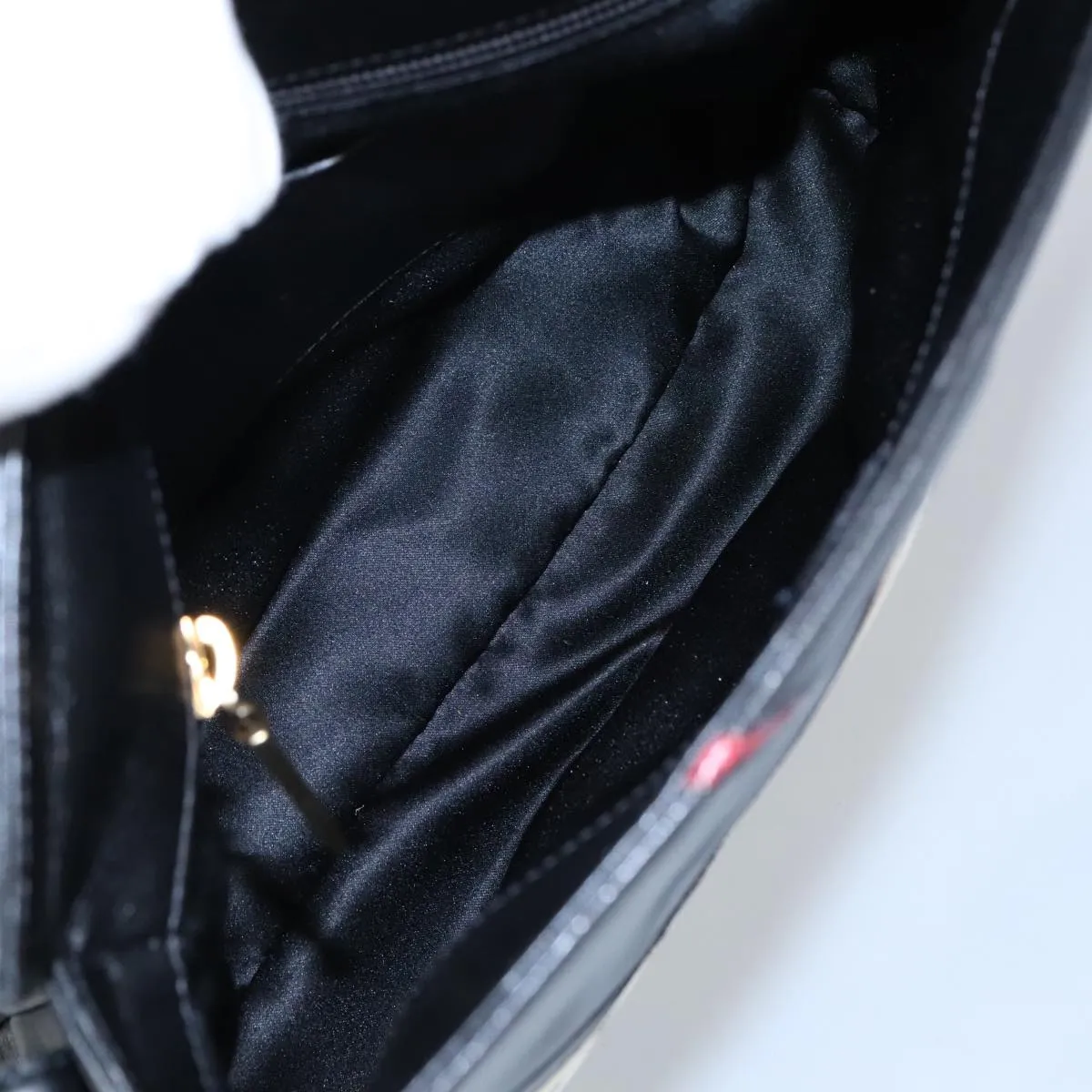 BURBERRY Shoulder Bag Leather Black Gold 97033
