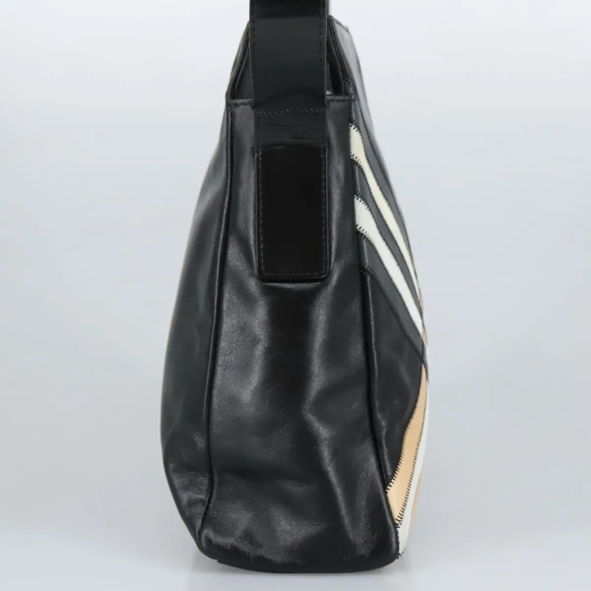 BURBERRY Shoulder Bag Leather Black Gold 97033