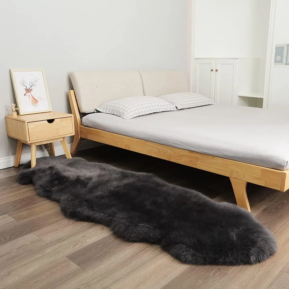 Carbon Grey Large Sheepskin Rug