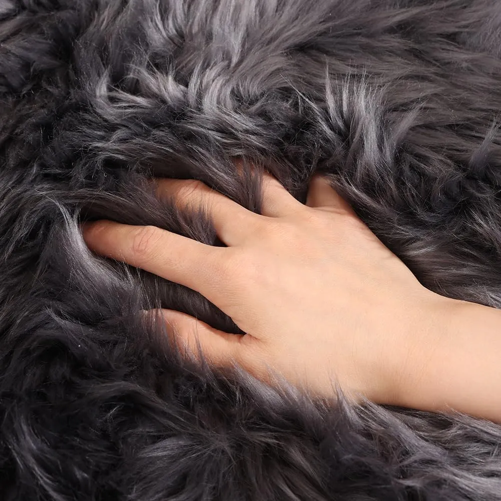Carbon Grey Large Sheepskin Rug