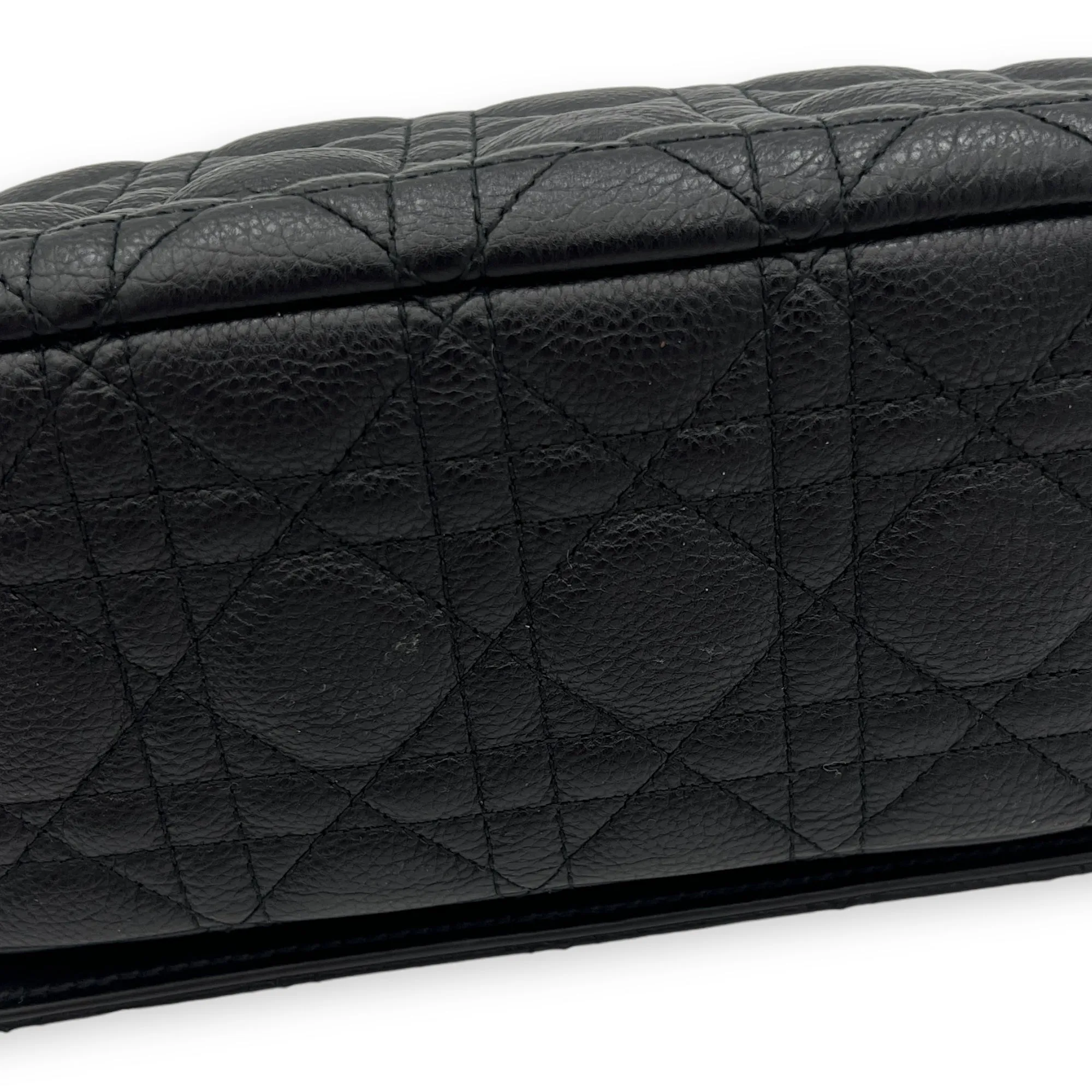 Caro Medium Black Shoulder Bag in Calfskin, Gold hardware