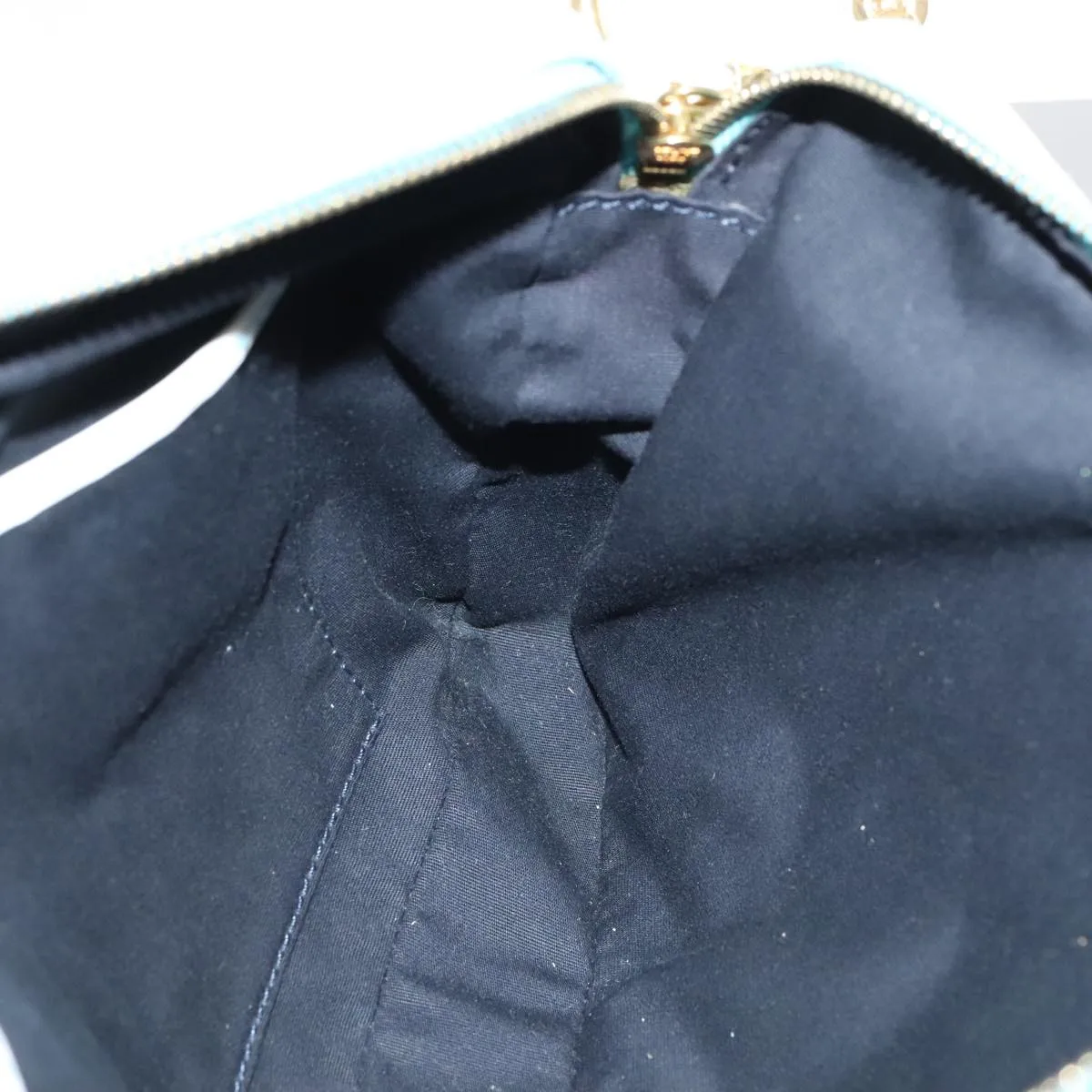 CELINE C Macadam Canvas Shoulder Bag Blue Gold 88113