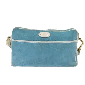 CELINE C Macadam Canvas Shoulder Bag Blue Gold 88113