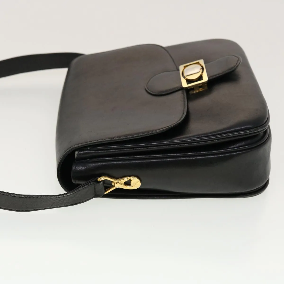 CELINE Horse Carriage Shoulder Bag Leather Black rd5252