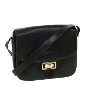 CELINE Horse Carriage Shoulder Bag Leather Black rd5252