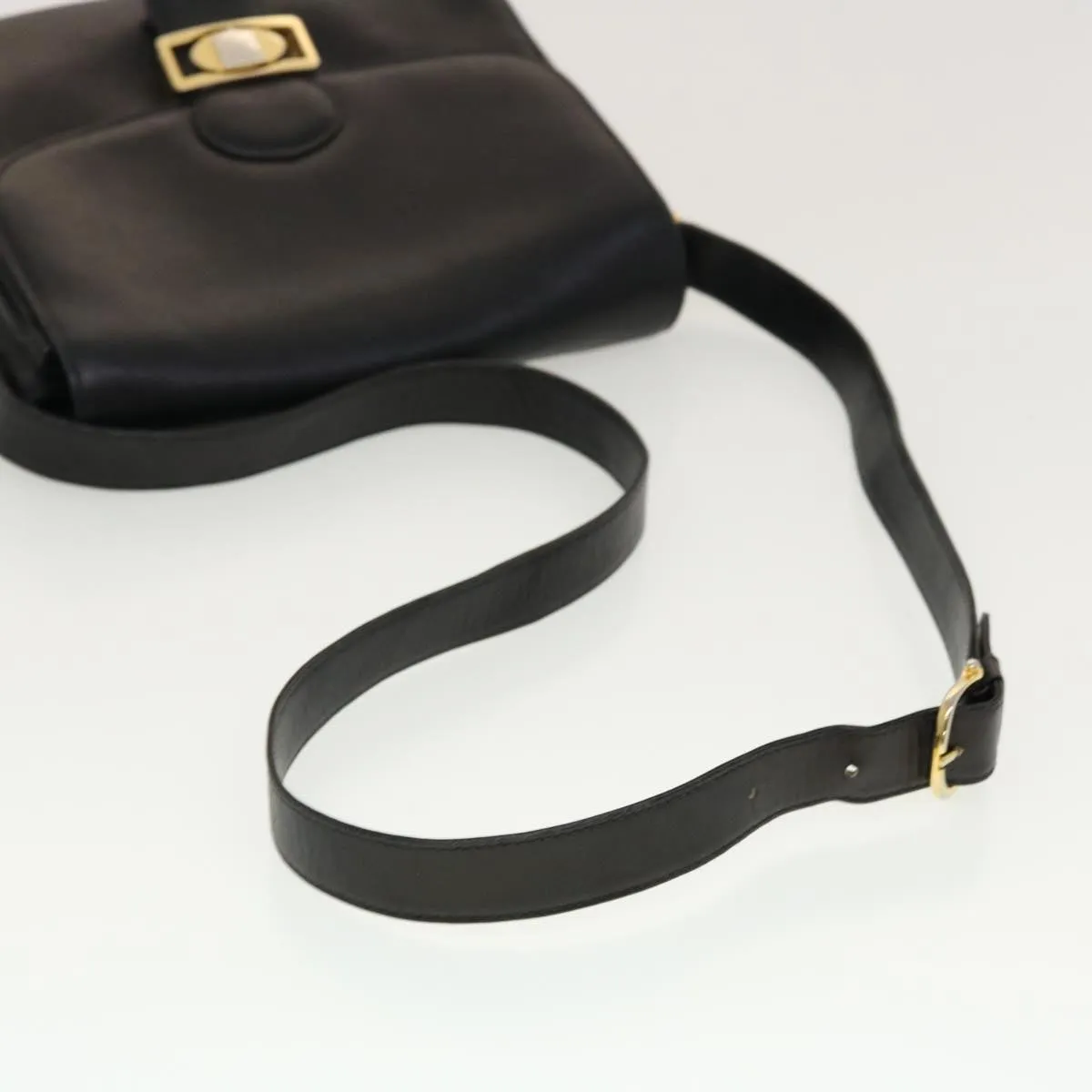 CELINE Horse Carriage Shoulder Bag Leather Black rd5252