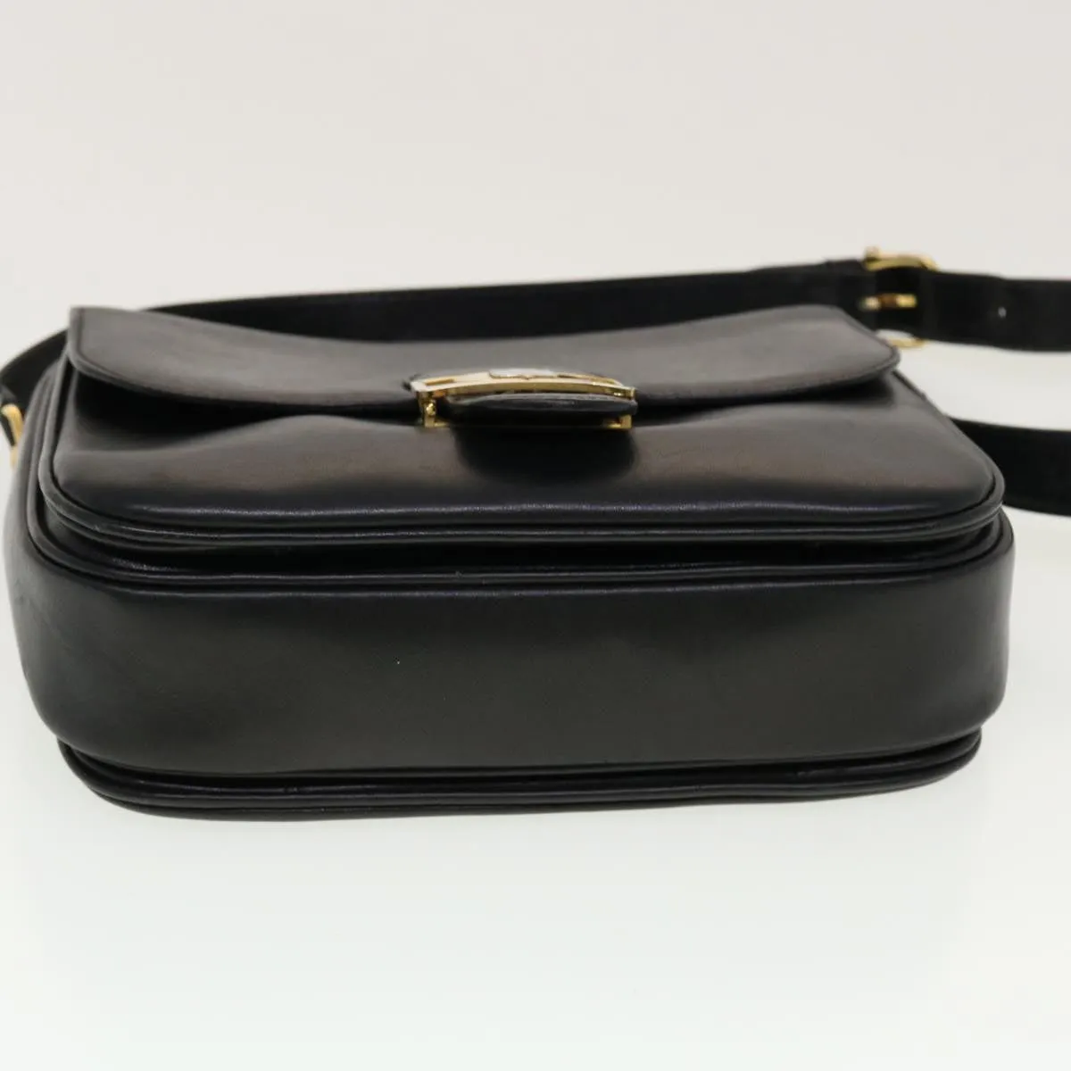CELINE Horse Carriage Shoulder Bag Leather Black rd5252