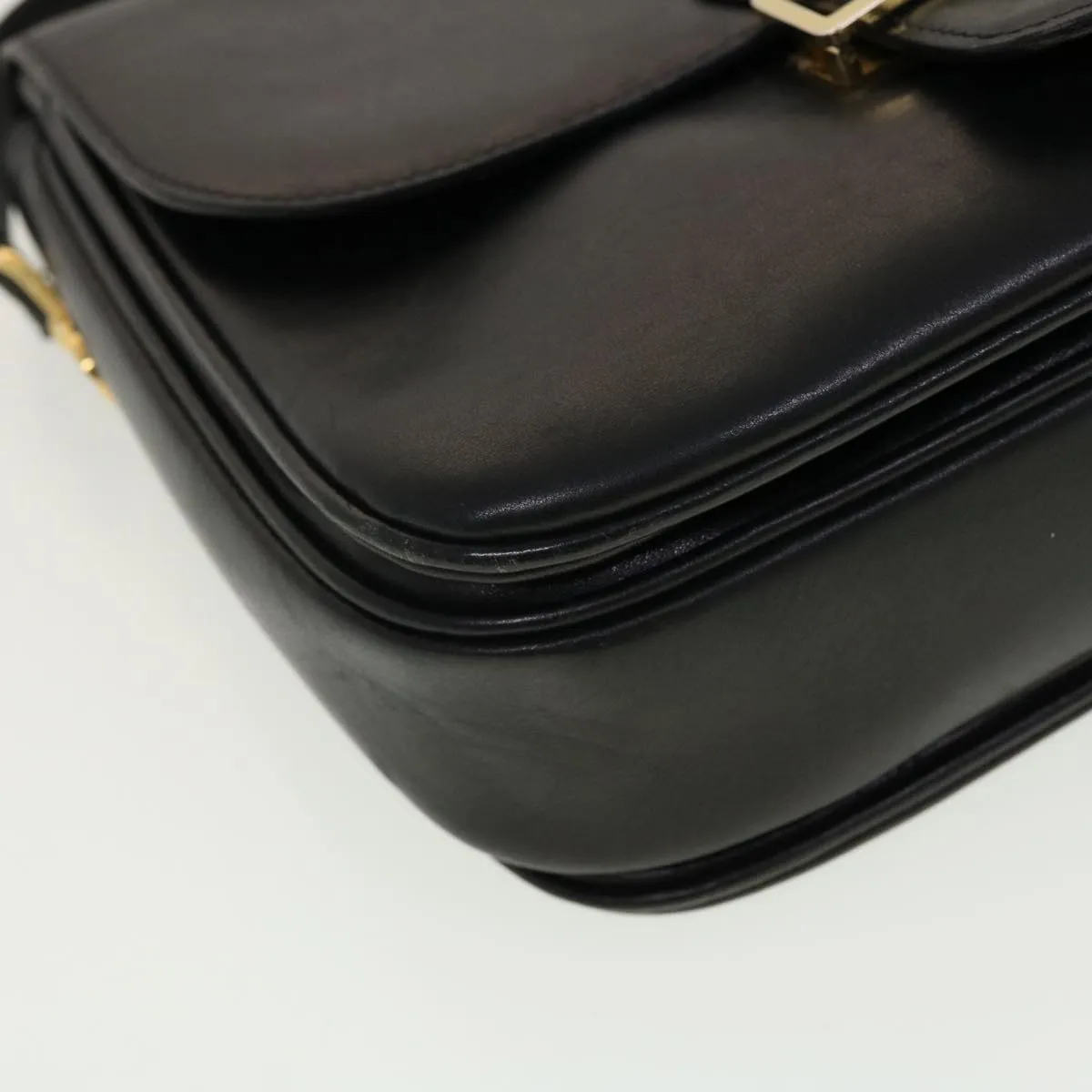 CELINE Horse Carriage Shoulder Bag Leather Black rd5252