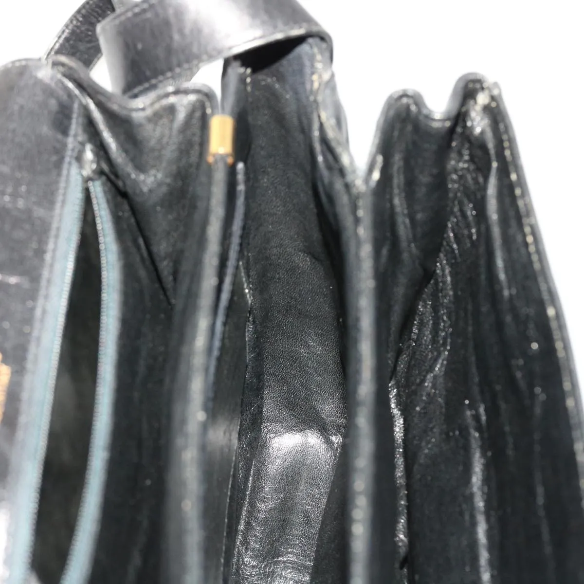 CELINE Horse Carriage Shoulder Bag Leather Black rd5252
