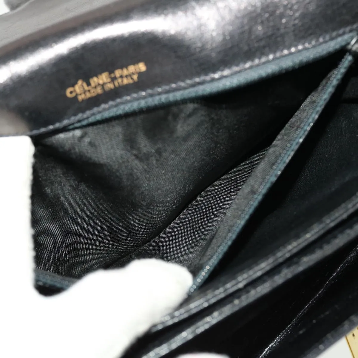 CELINE Horse Carriage Shoulder Bag Leather Black rd5252