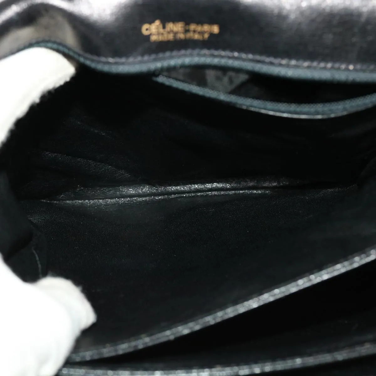 CELINE Horse Carriage Shoulder Bag Leather Black rd5252